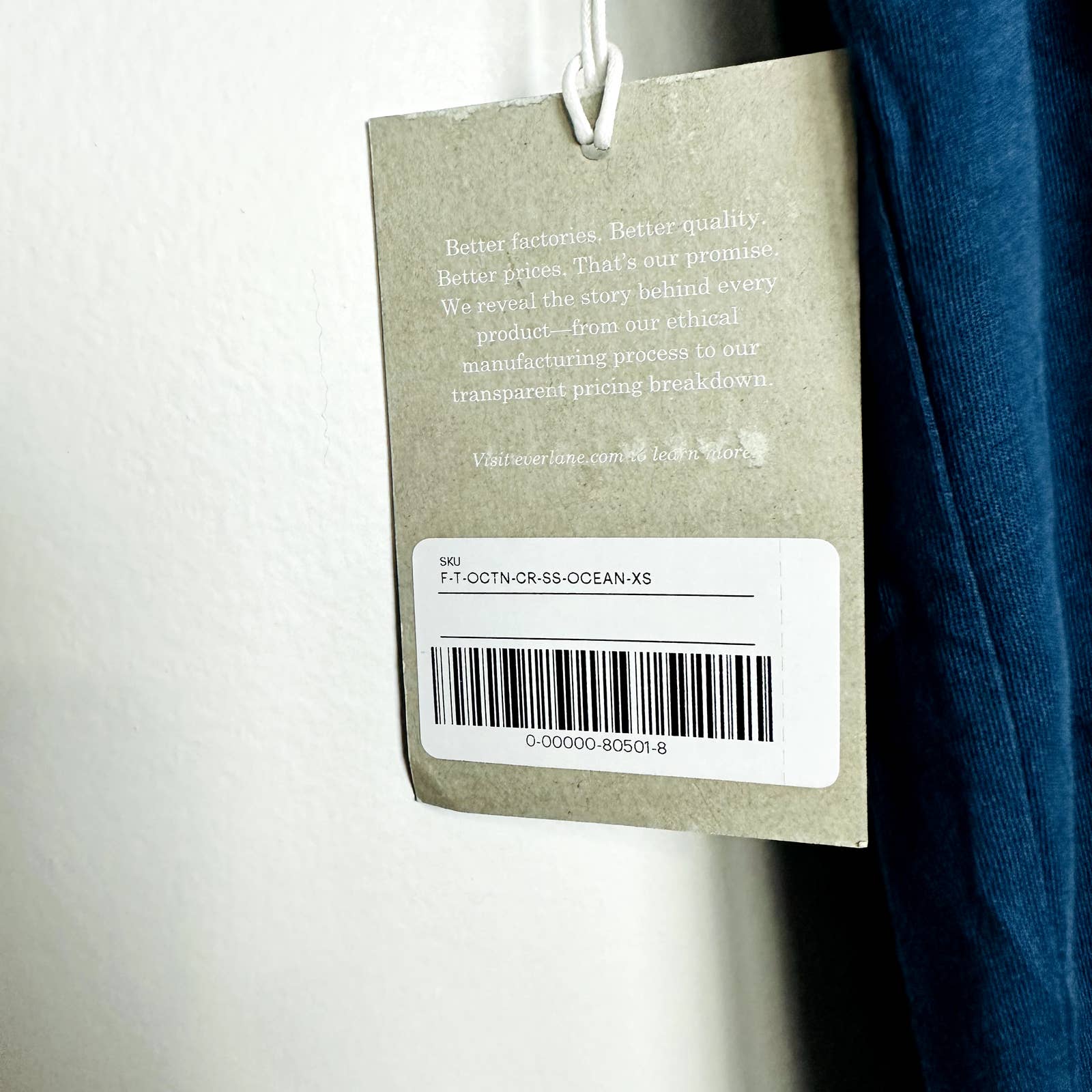 Everlane NWT The Organic Cotton Box-Cut Organic Cotton Tee Shirt Ocean Size XS