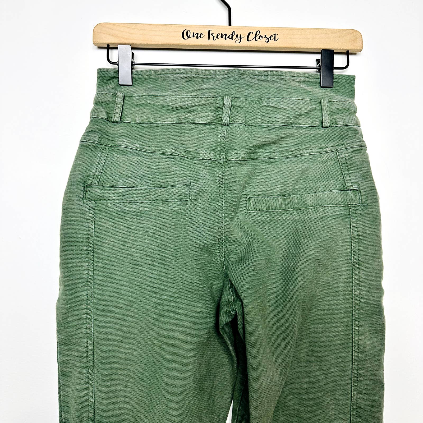 Chaser NWT Button Fly High Rise Moto Utility Skinny Pants Vintage Green Sz Small