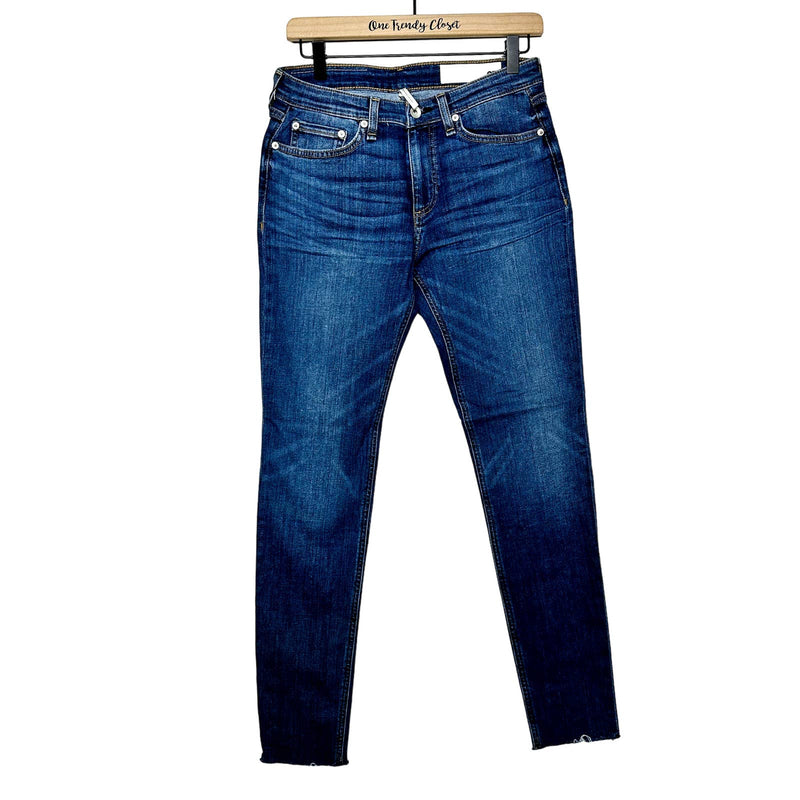 rag & bone NWT Cate Midi-Rise Classic Ankle Raw Hem Skinny Jeans Juni Size 27