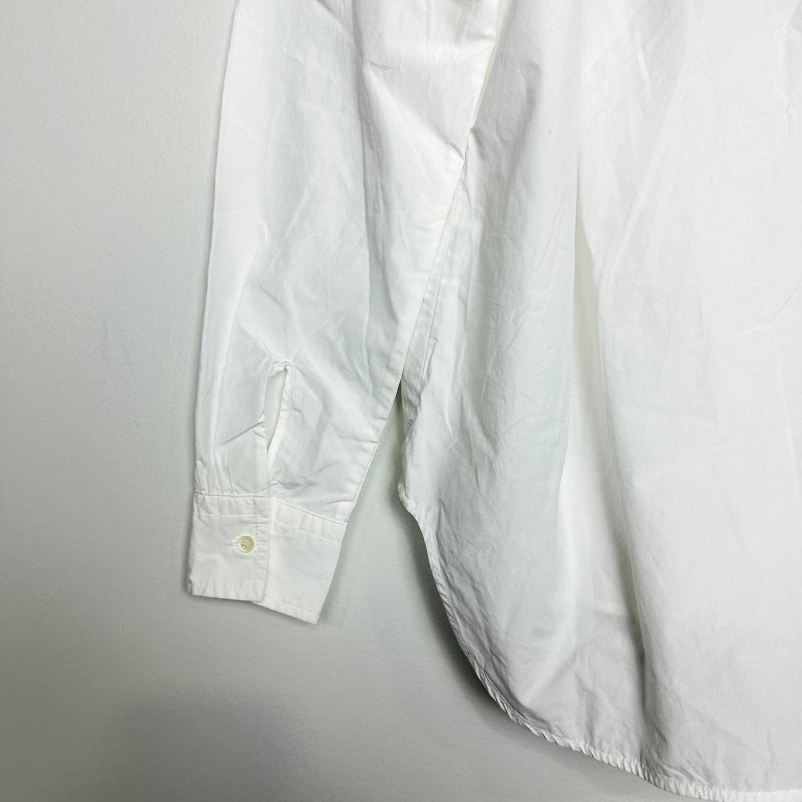 Everlane NWT The Poplin Collarless Popover Pocket Pullover Shirt White Size 00