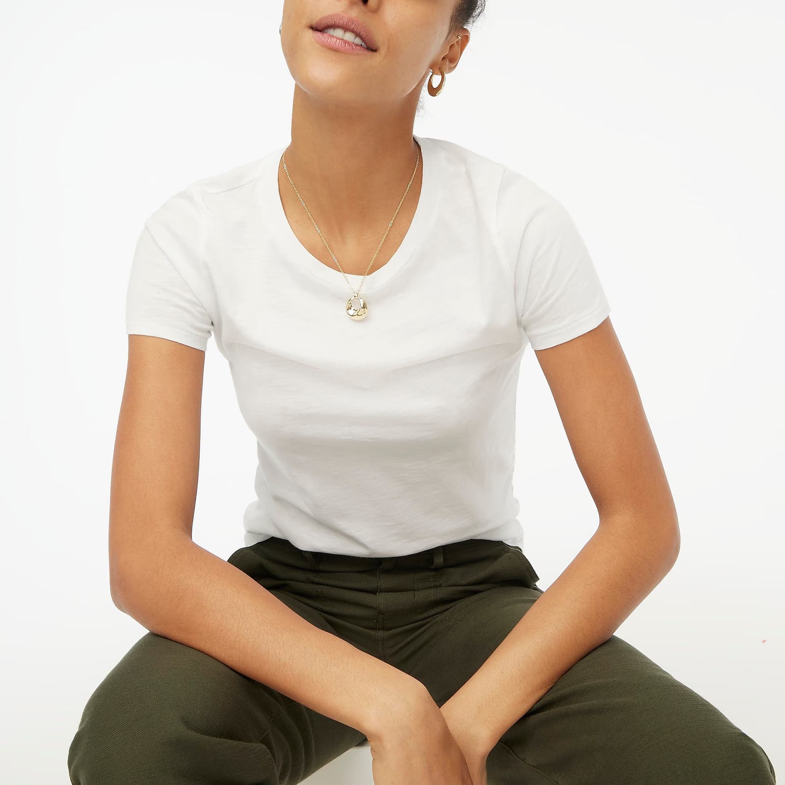 Madewell NWT White Short Sleeve Drapey Crewneck Tee 2XS