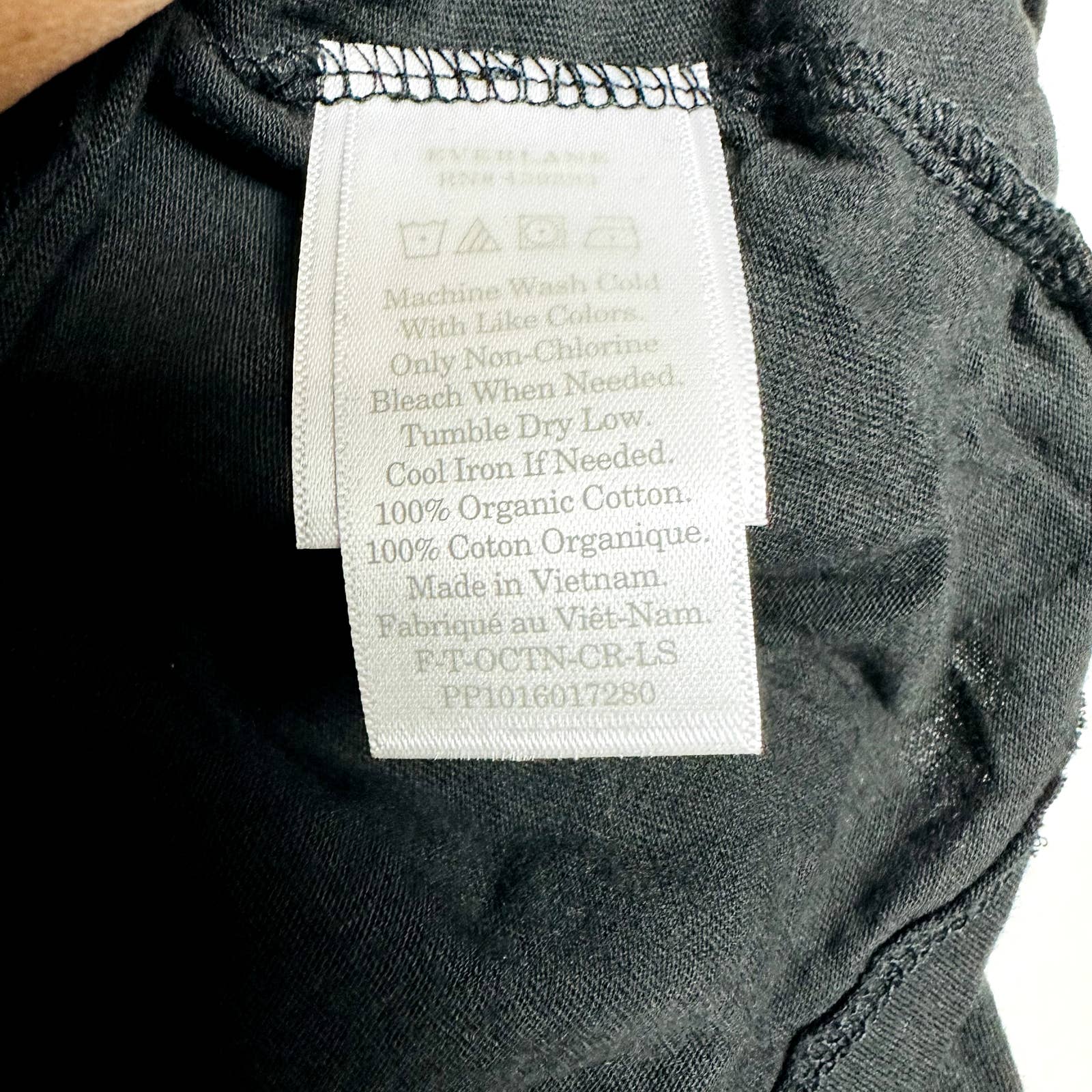 Everlane NWOT The Organic Cotton Long Sleeve Crew Neck Pullover Top Black Small