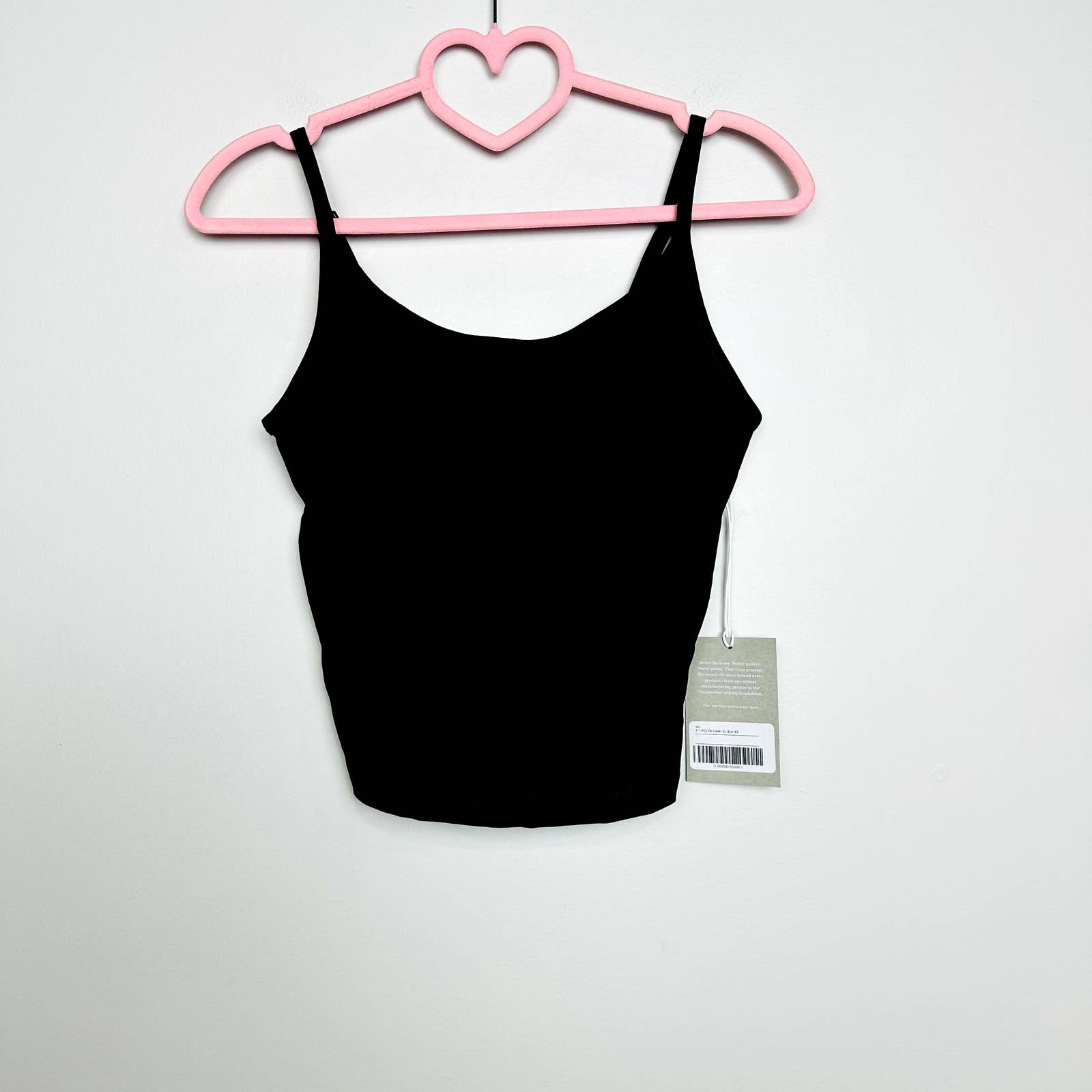 Everlane NWT Sporty The Perform Cami Scoop Neck Cropped Tank Top Black Size XS