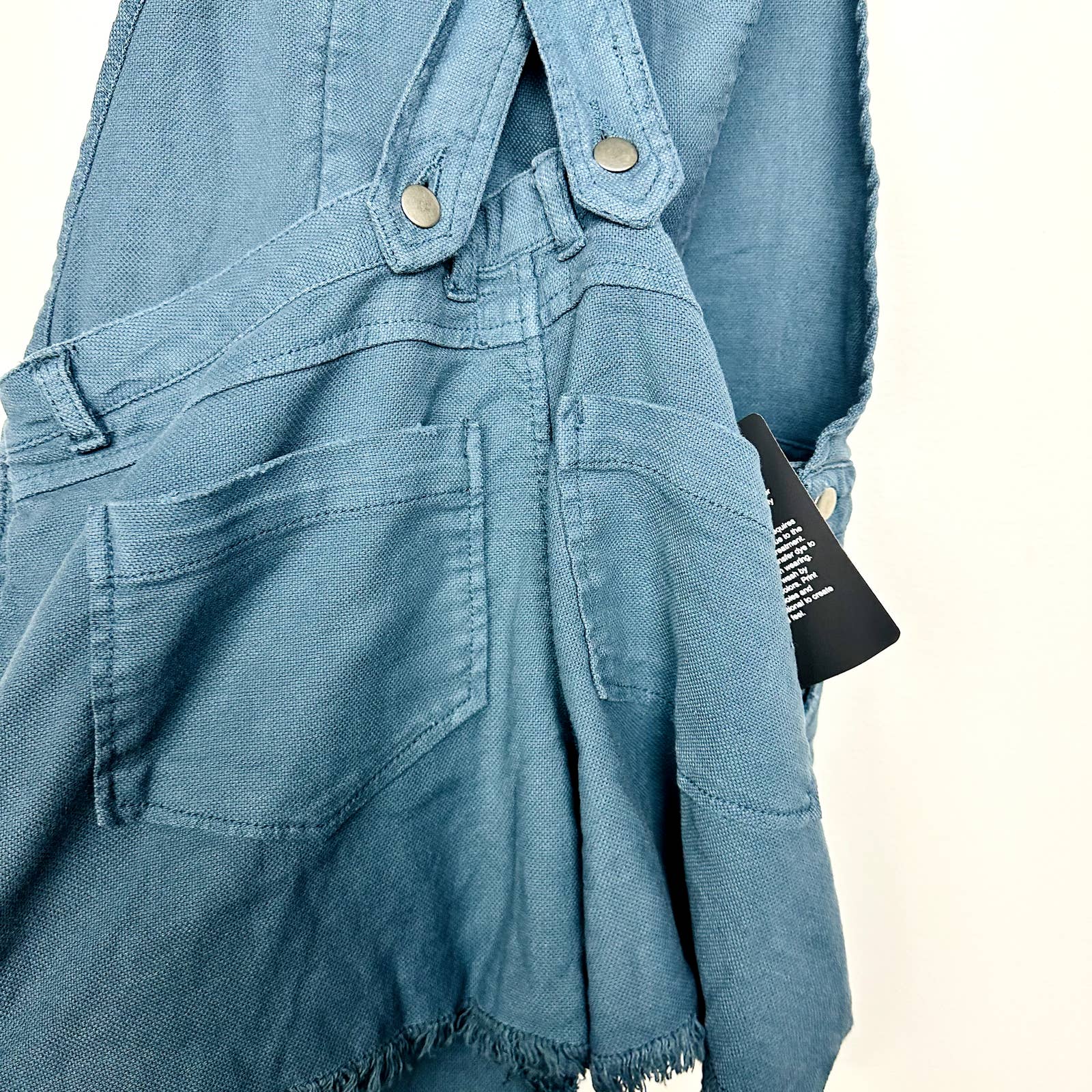 Chaser NWT Canvas Cross Back Frayed Hem Twill Shorts Overall Teal Size Medium