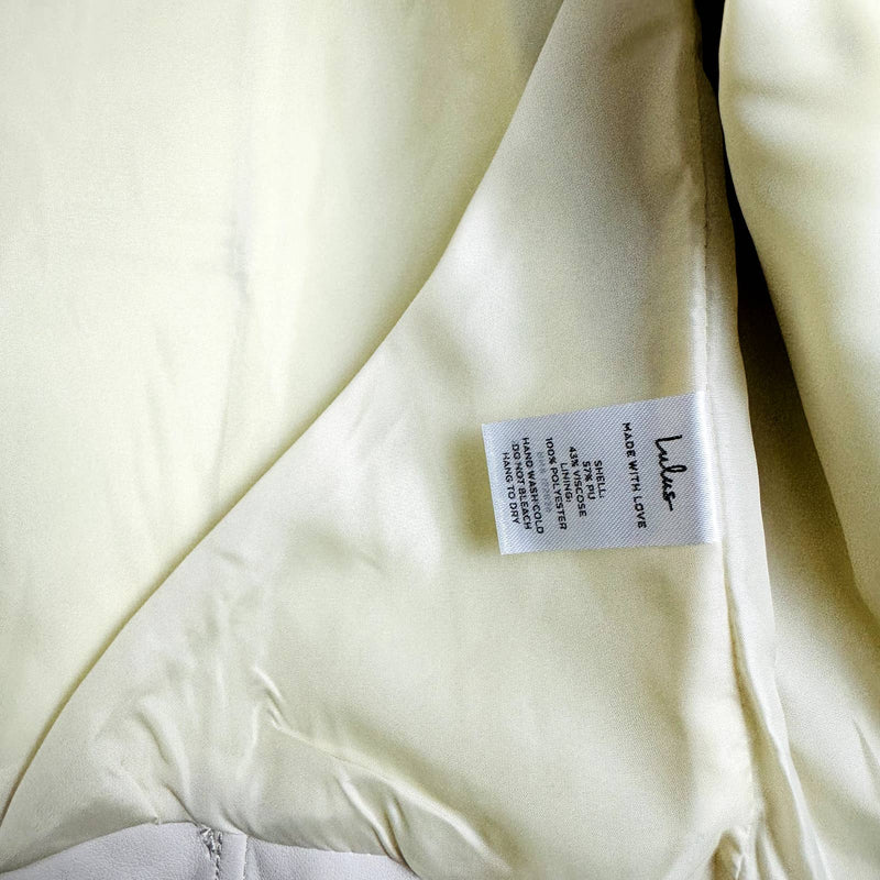 Lulus NWT Out for the Night Vegan Faux Leather Moto Jacket Chambray Beige