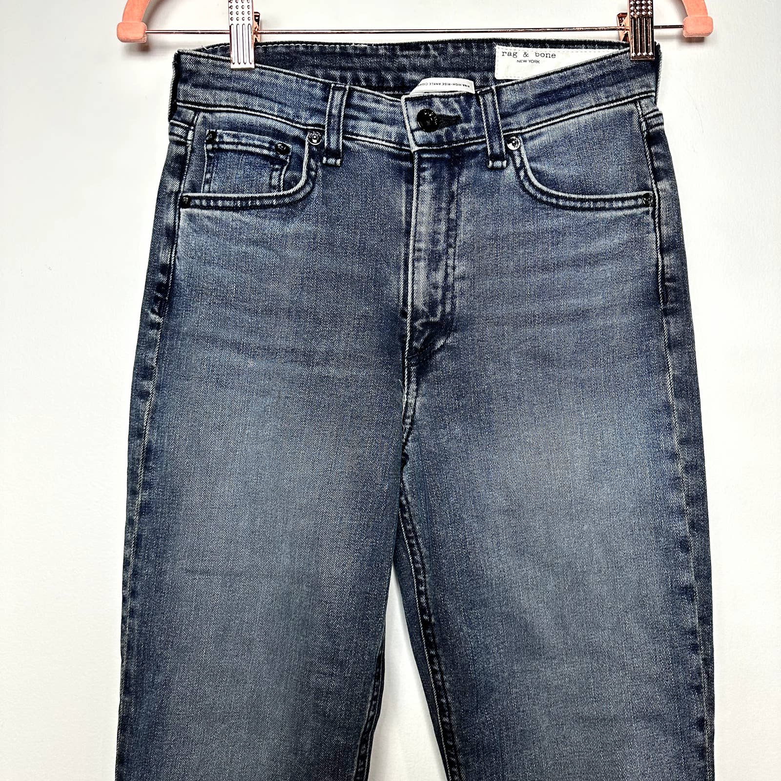 rag & bone NWT Nina High-Rise Slim Fit Cigarette Ankle Denim Jeans Ziggy Size 24