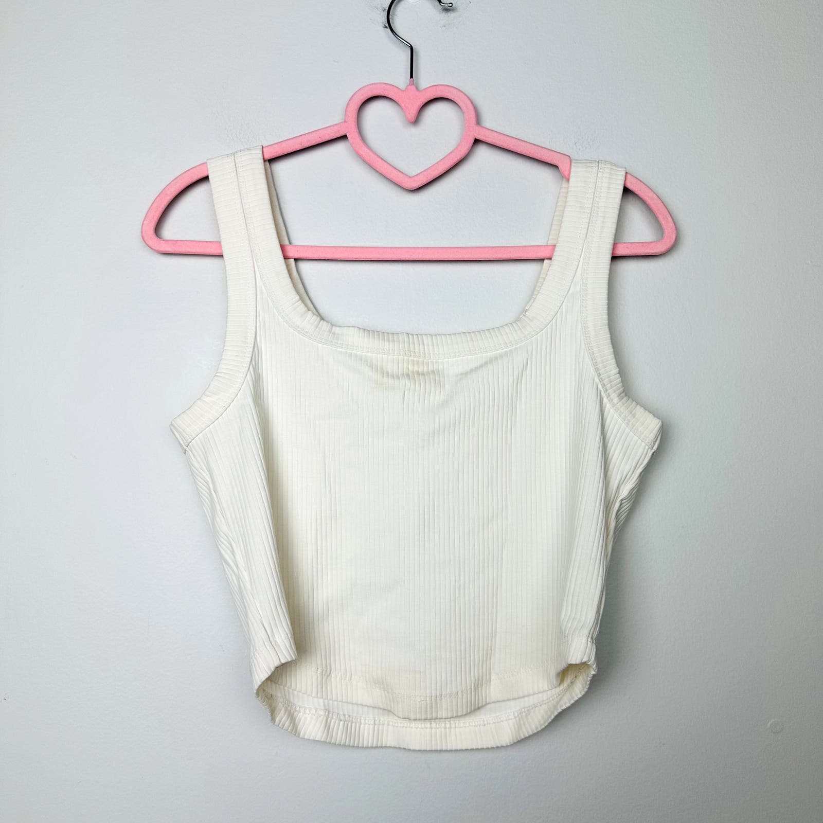 Madewell NWT White The Tailored Crop Tank in Sleekhold Size Medium