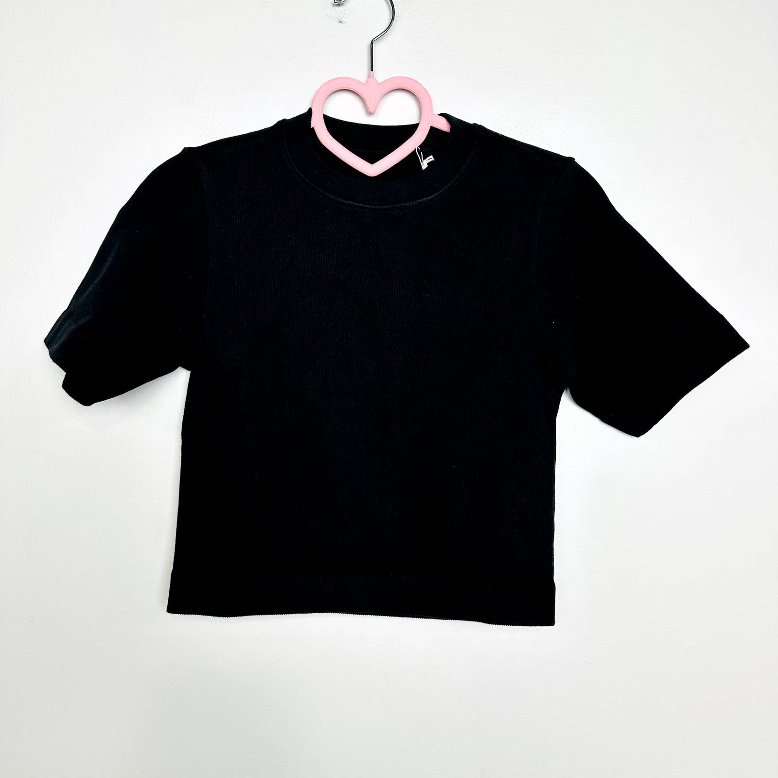 Everlane NWT The Seamless Tee Activewear Short Sleeve Workout Top Black Sz XS/S