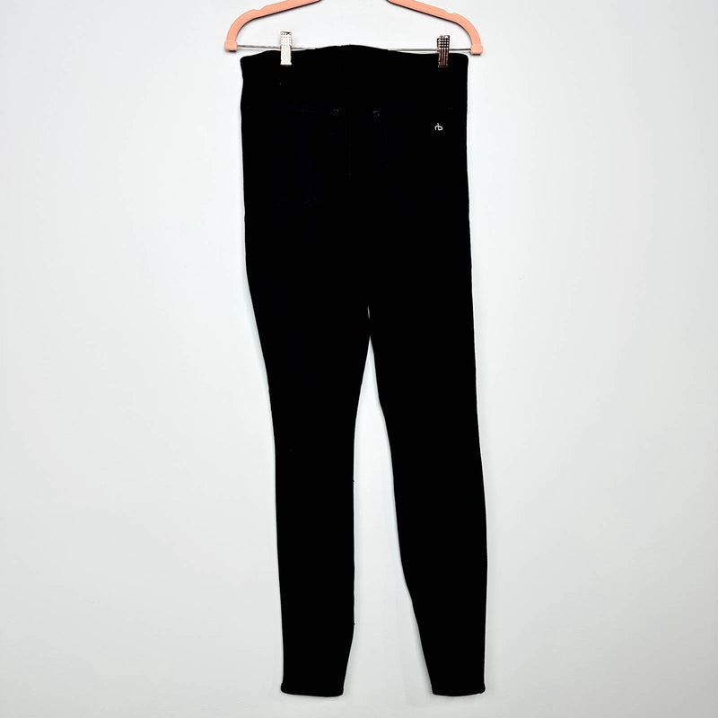 rag & bone NWT Nina High Rise Pull-On Slim Fit Loopback Jeans Black Size Large