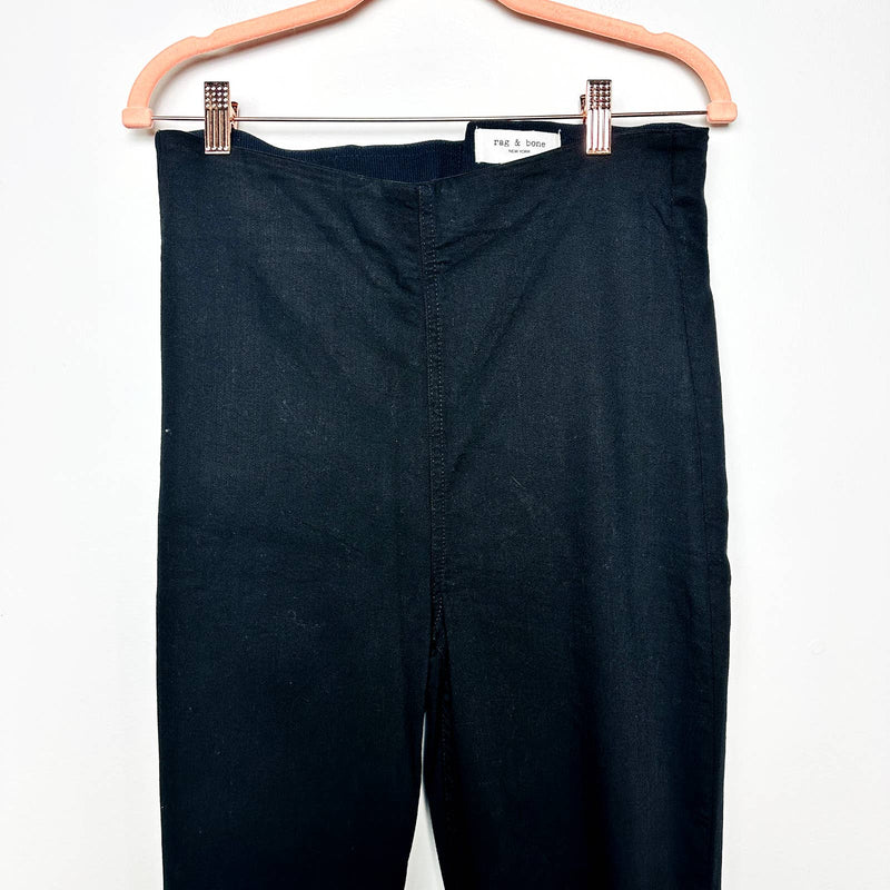 rag & bone NWT Nina High Rise Pull-On Slim Fit Loopback Jeans Black Size Large