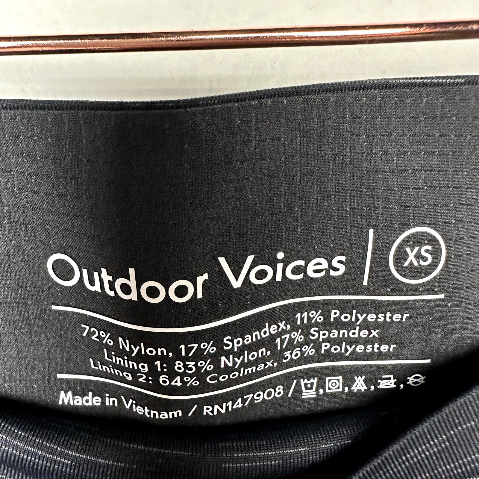 Outdoor Voices NWT Black TechSweat Core 7/8 Legging Size XS