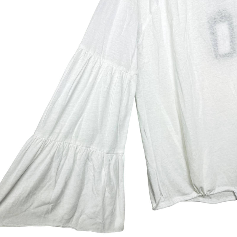 Chaser NWT Vintage Jersey Boatneck Bell Sleeve Drawstring Top White Size Medium