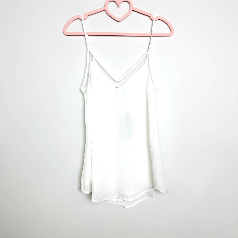 Lulus NWT Sweet Fling White Mesh Adjustable Straps Tunic Tank Top White