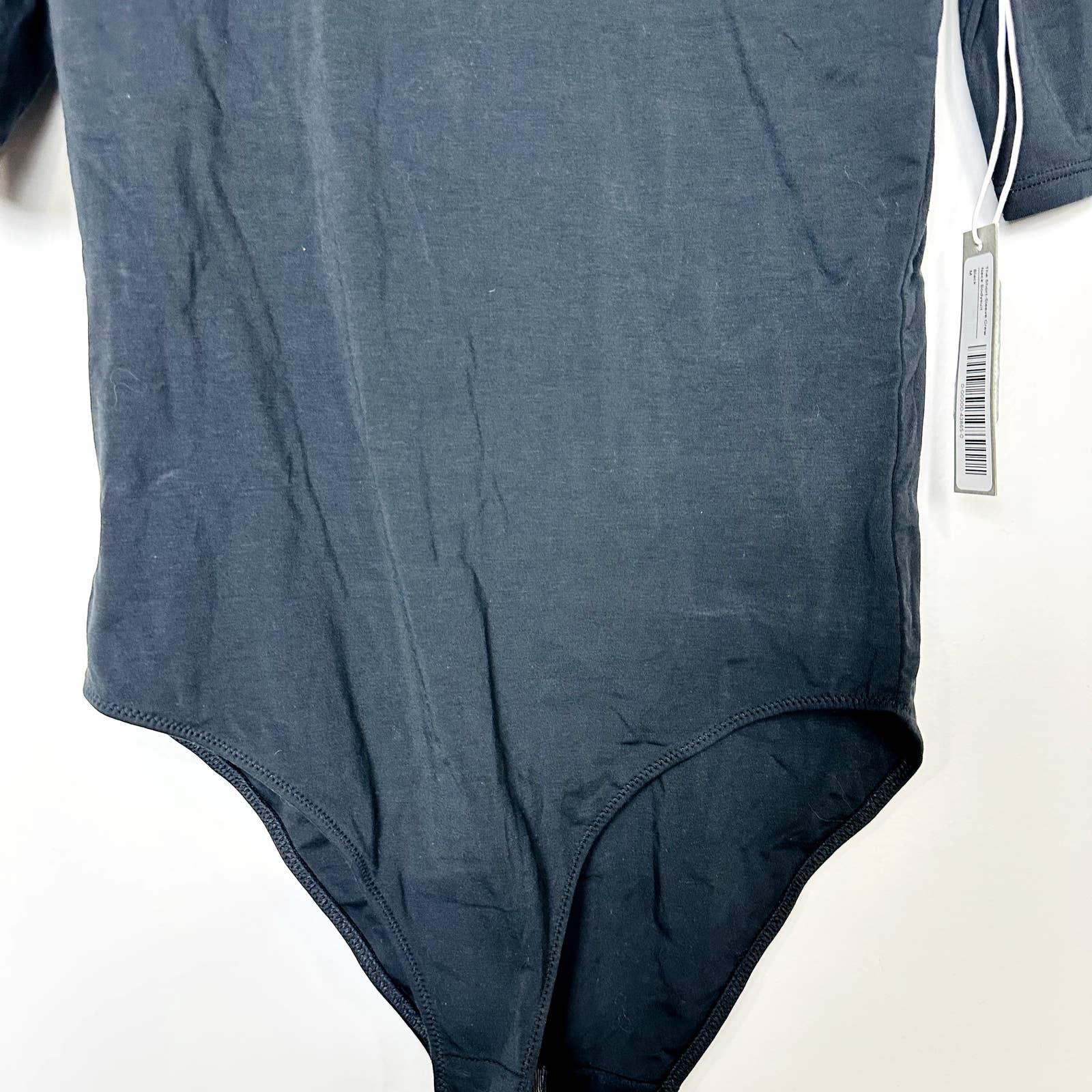 Everlane NWT The Short Sleeve Crew Neck Supima Cotton Bodysuit Black Size Medium