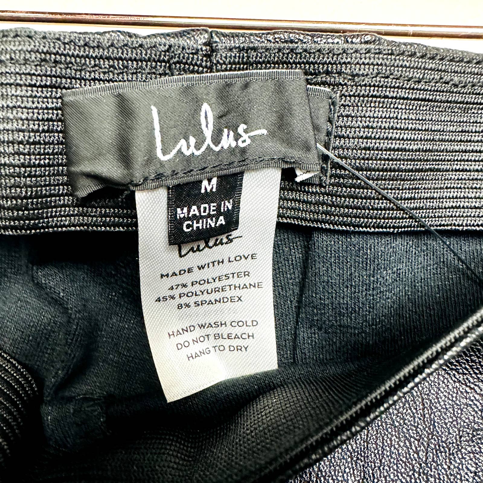 Lulus NWT Ellianna Vegan Leather High Waisted Skinny Leggings Black Size Medium