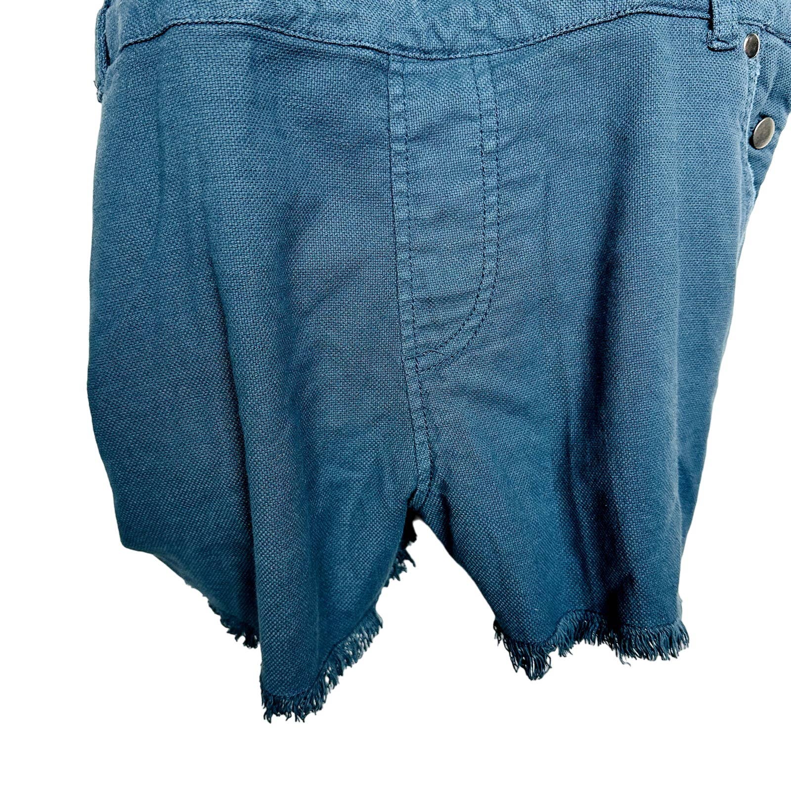 Chaser NWT Canvas Cross Back Frayed Hem Twill Shorts Overall Teal Size Medium