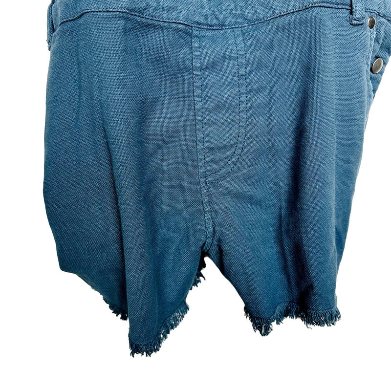 Chaser NWT Canvas Cross Back Frayed Hem Twill Shorts Overall Teal Size Medium