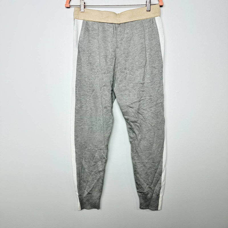 Monrow NWT White Stripes Drawstring Pull-On Jogger Pants Heather Gray Sz Medium