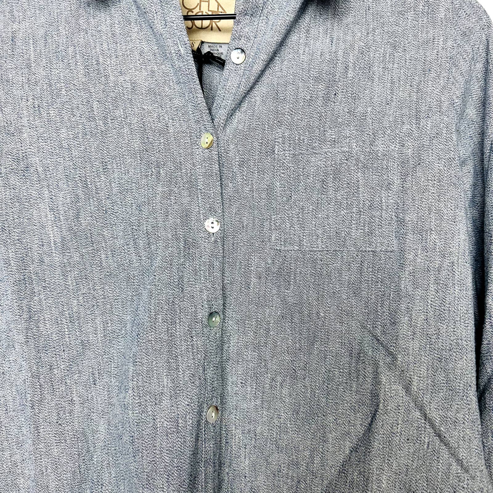 Chaser NWT Button Down Pocket Collared Long Sleeve Classic Shirt Gray Sz Small