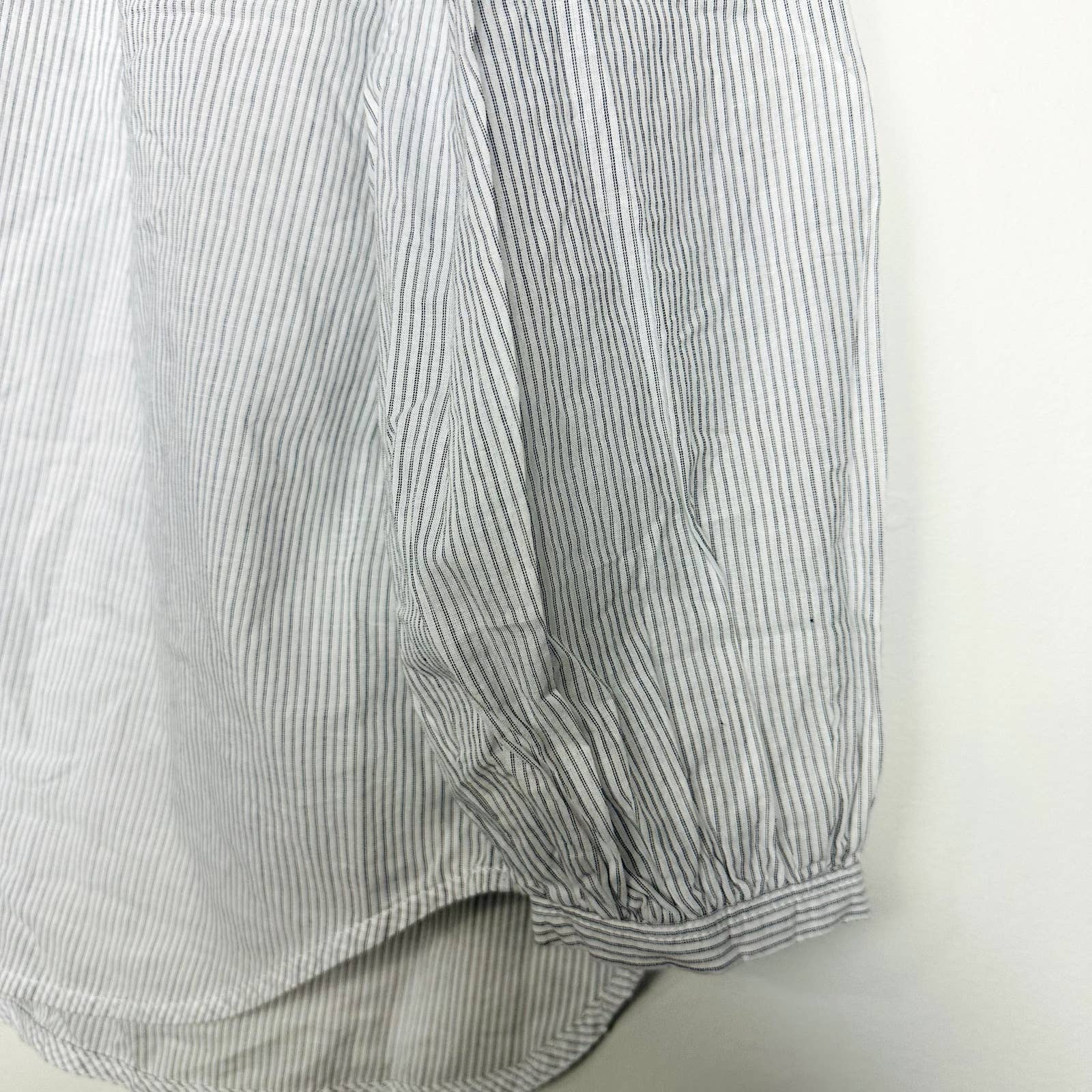 Everlane NWT Ruched Air Loose Fit 3/4 Sleeves Striped Blouse Multicolor Sz 00