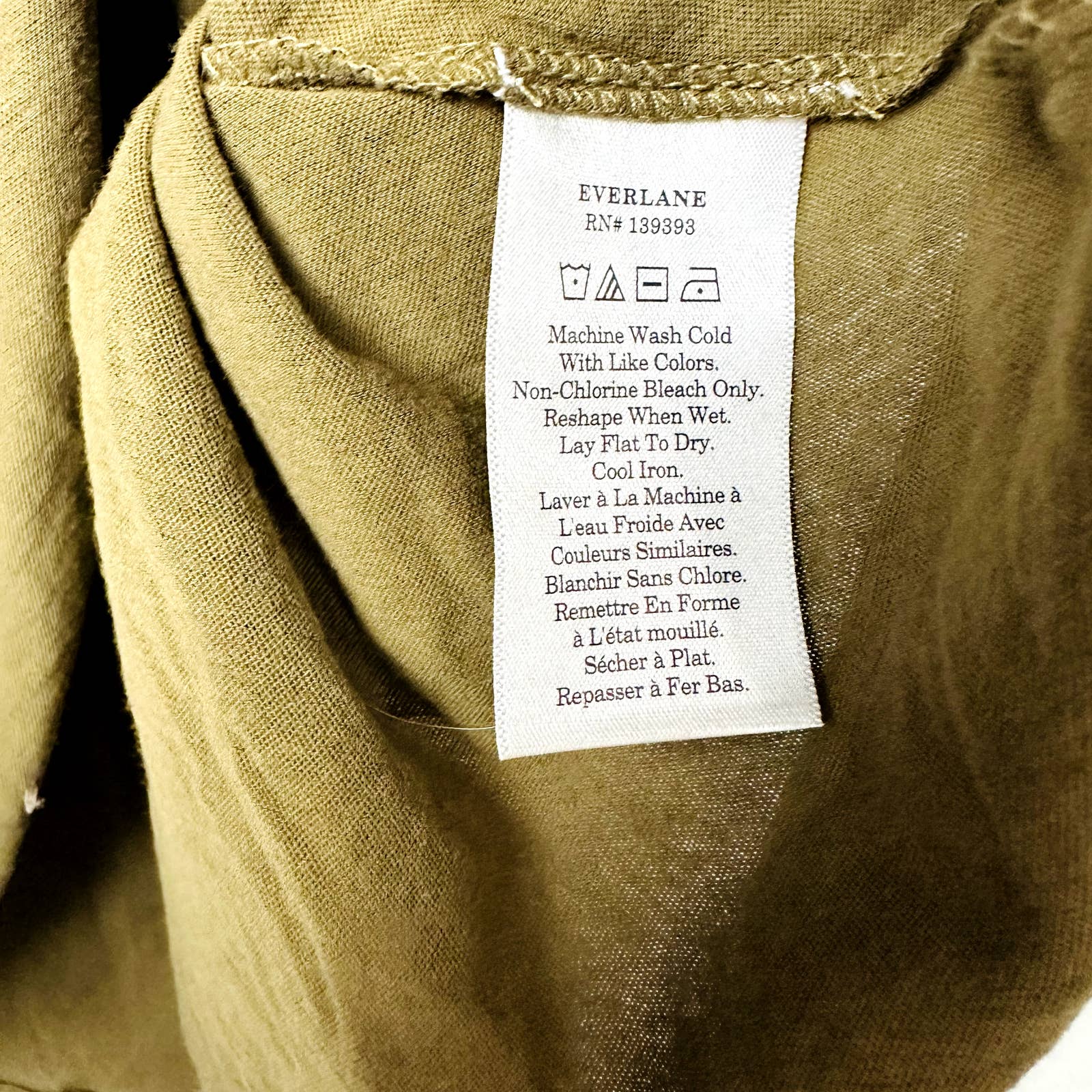 Everlane NWOT The Air Oversized Crew Neck Short Sleeves Casual Tee Olive Large