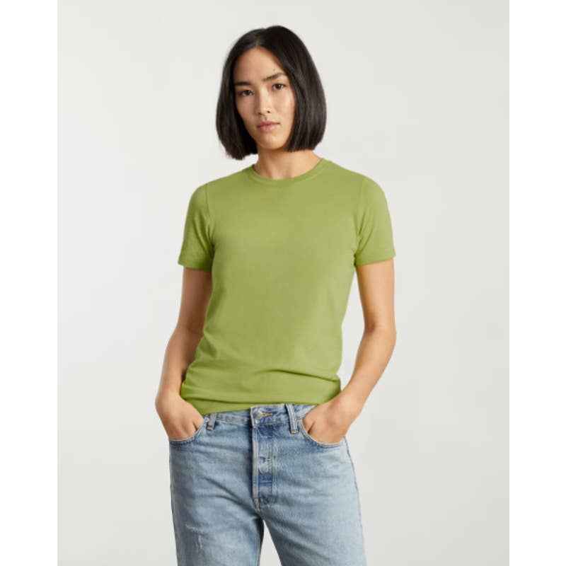 Everlane NWT The Organic Cotton Crew Neck Short Sleeve Classic Tees Lime Large