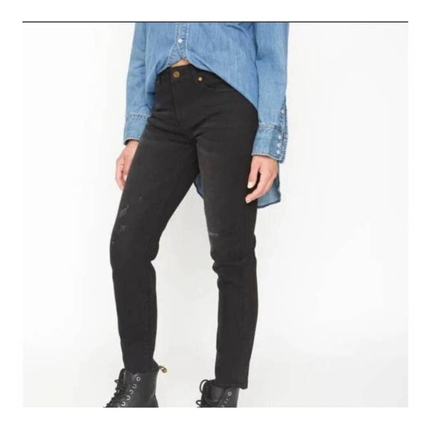 Free People X Sandrine Rose NWT Distressed Mid-Rise Skinny Jeans Rock Size 28