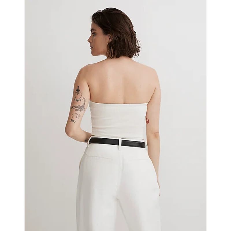 Madewell NWT White Crop Tube Top in Sleekhold Size XL