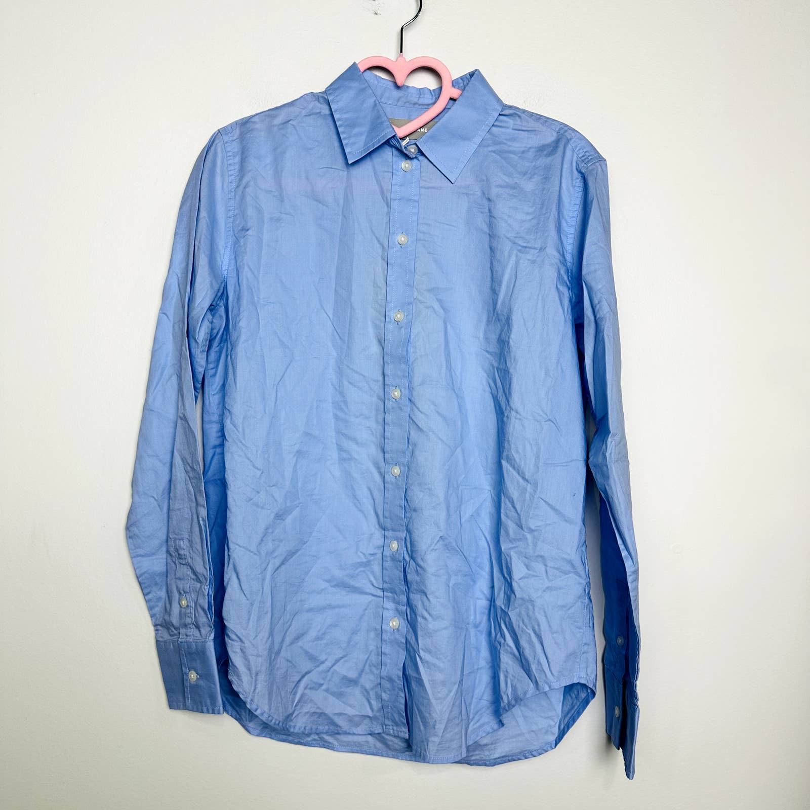 Everlane NWT The Silky Cotton Oversized Tunic Button Down Shirts Blue Size 00