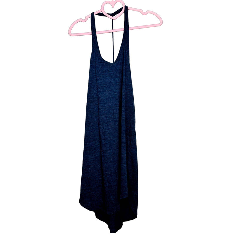 Chaser NWT Vintage Triblend T-Back Shirttail Mini Dress Pacific Pacific Medium