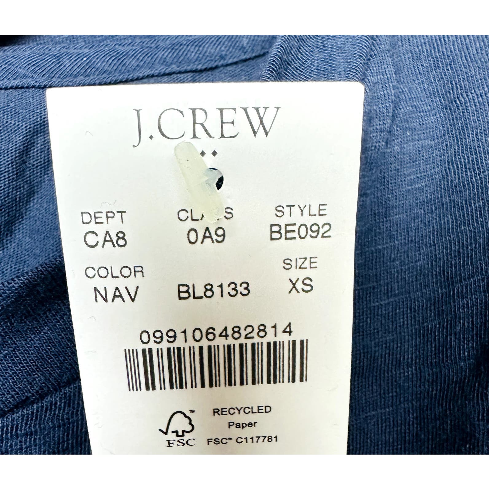 J. Crew Factory NWT Navy Vintage Slub Cotton Crewneck Tee Size XS