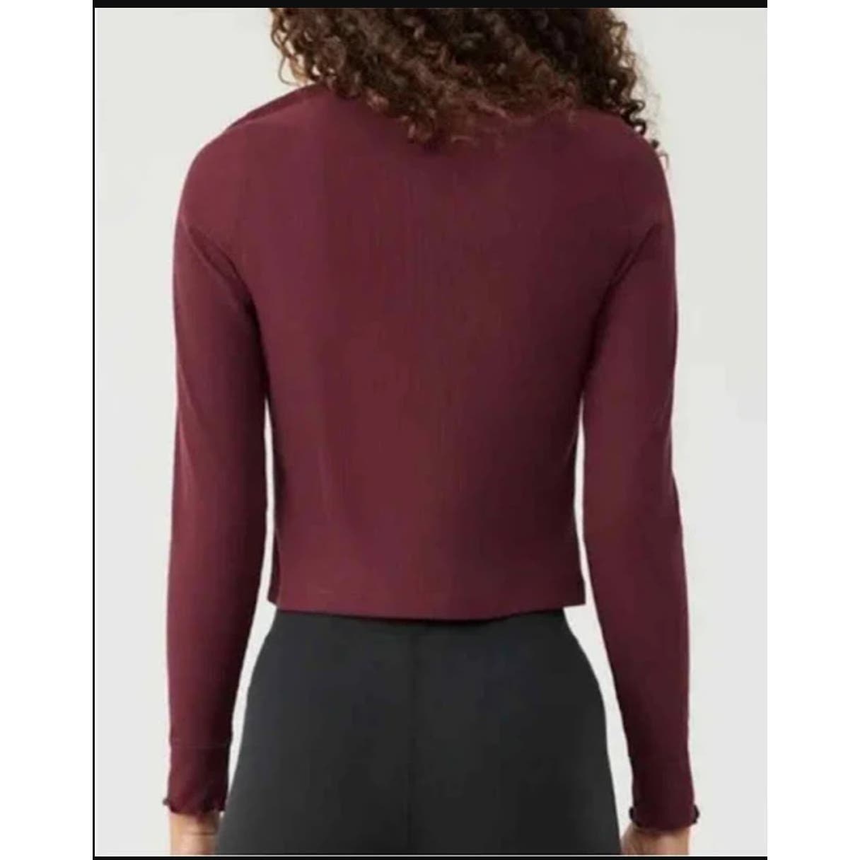 Outdoor Voices NWT Rib LongSleeve Crewneck Top Shiraz Size XXXL