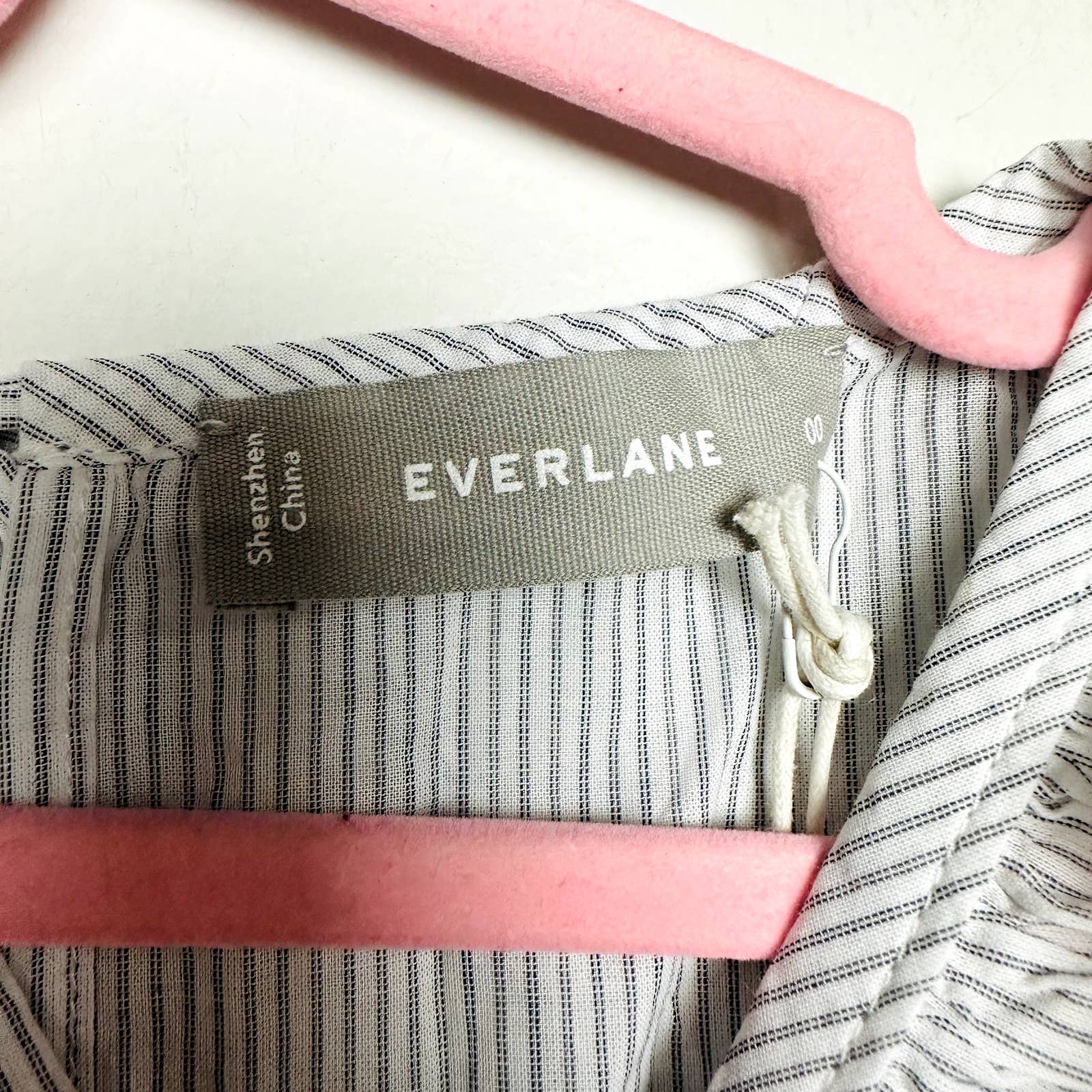 Everlane NWT Ruched Air Loose Fit 3/4 Sleeves Striped Blouse Multicolor Sz 00