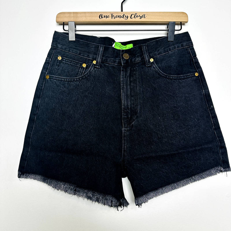 Free People X Sandrine Rose NWT Harem Mid Rise Raw Hem Denim Shorts Rock Size 27