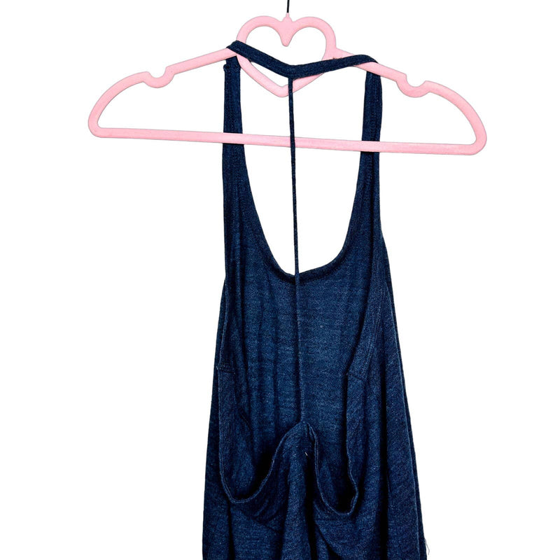 Chaser NWT Vintage Triblend T-Back Shirttail Mini Dress Pacific Pacific Medium