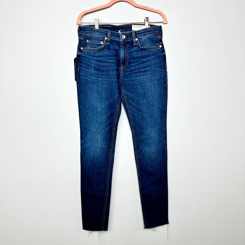rag & bone NWT Cate Mid-Rise Raw Hem Skinny Leg Ankle Denim Jeans Juni Size 28