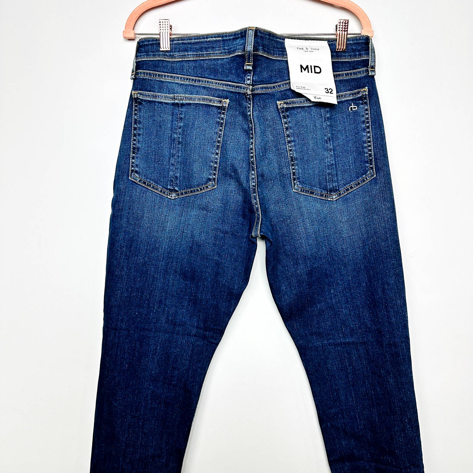 rag & bone NWT Cate Mid-Rise Skinny Slim Fit Ankle Denim Jeans Marigold Size 32