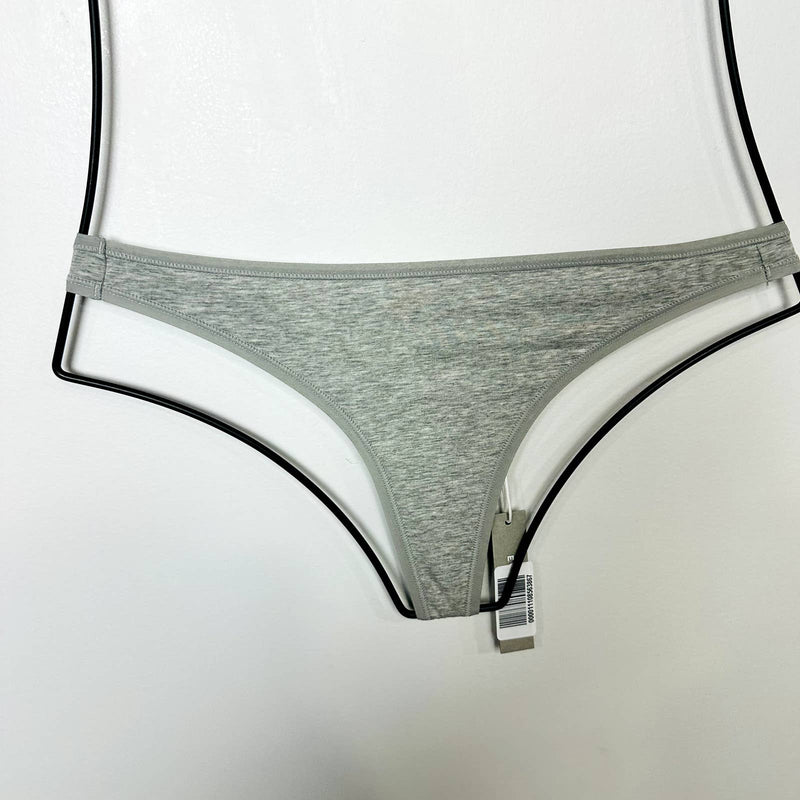 Everlane NWT The Thong Tagless Elastic Waist Low Rise Panty Heathered Gray Small