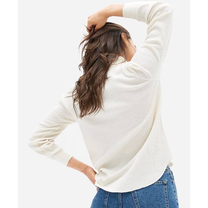 Everlane NWT The Organic Cotton Turtleneck Waffle Tee Shirt Canvas Size Small