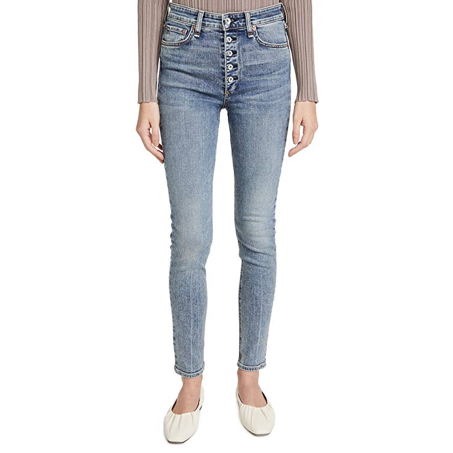 rag & bone NWT Nina High Rise Button Fly Skinny Leg Denim Jeans Farrow Size 30