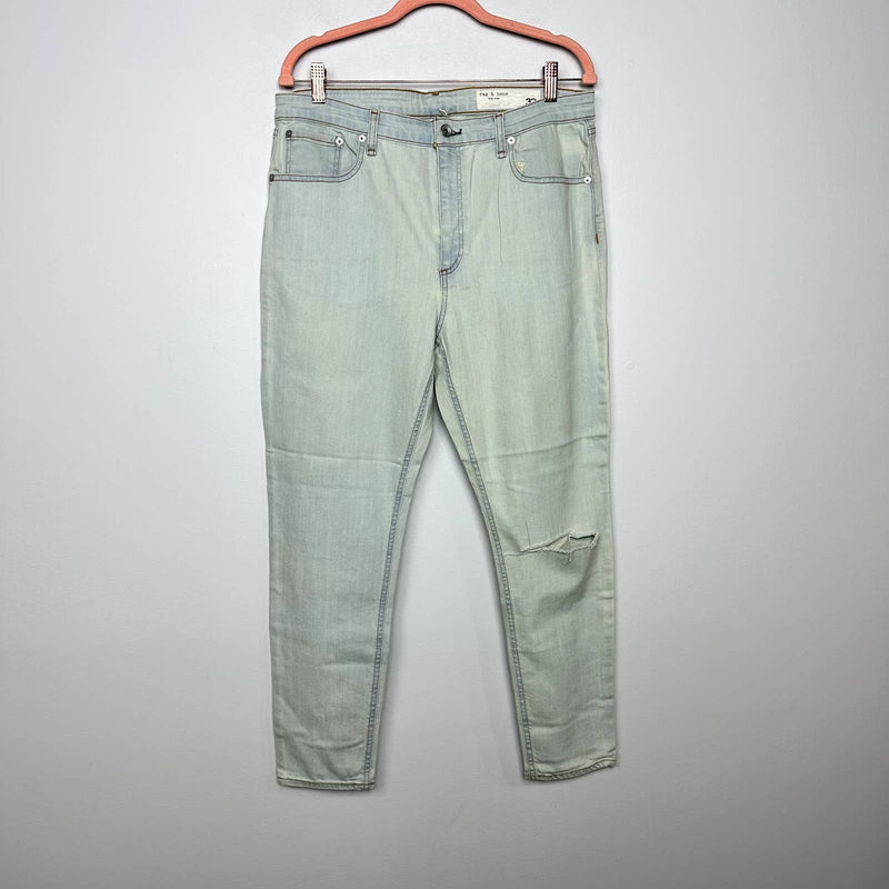 rag & bone NWT Nina Ripped High Waist Ankle Skinny Jeans Lake District Size 32
