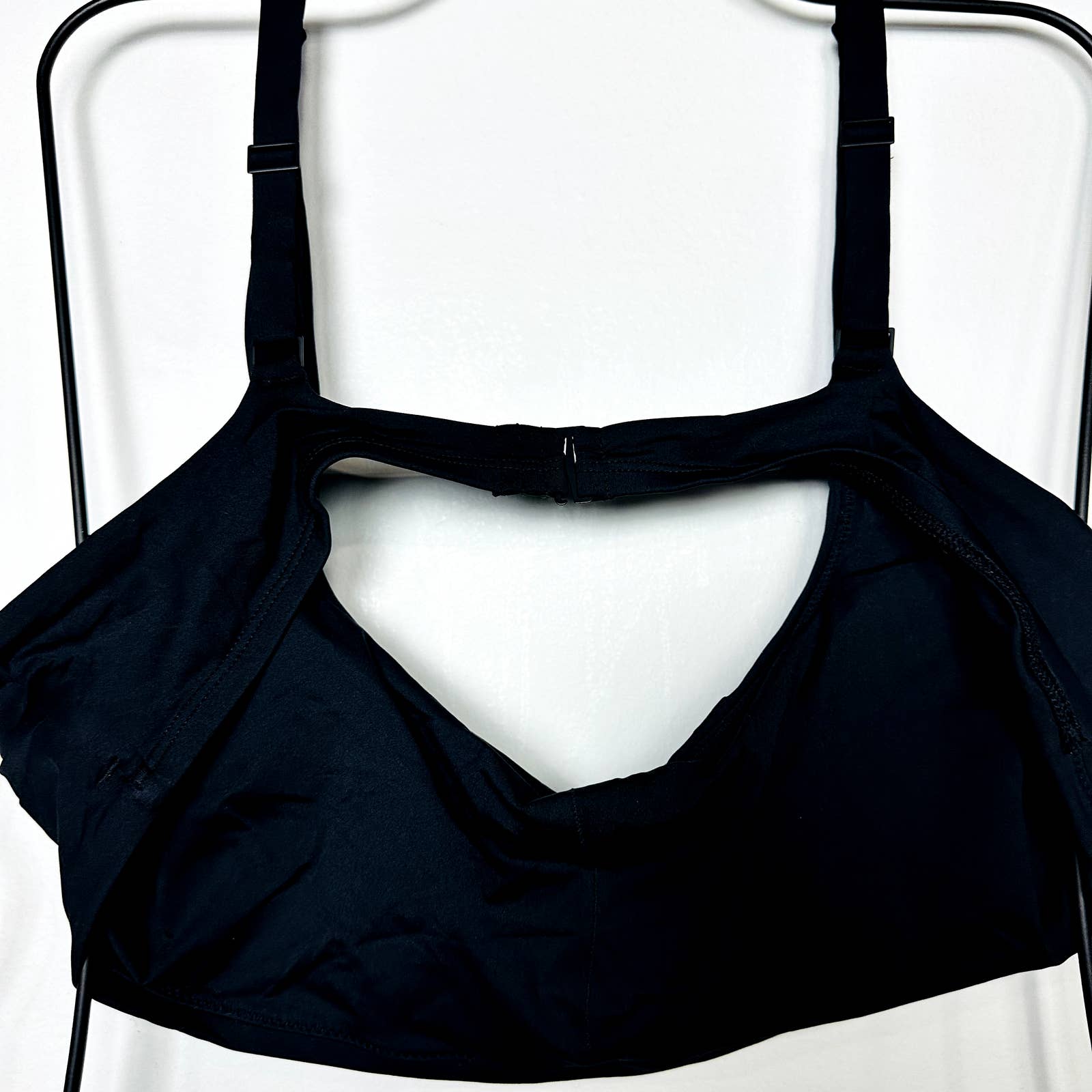 Everlane NWT The Square Neck Beach Swimwear One Piece Bikini Top Black Size XL