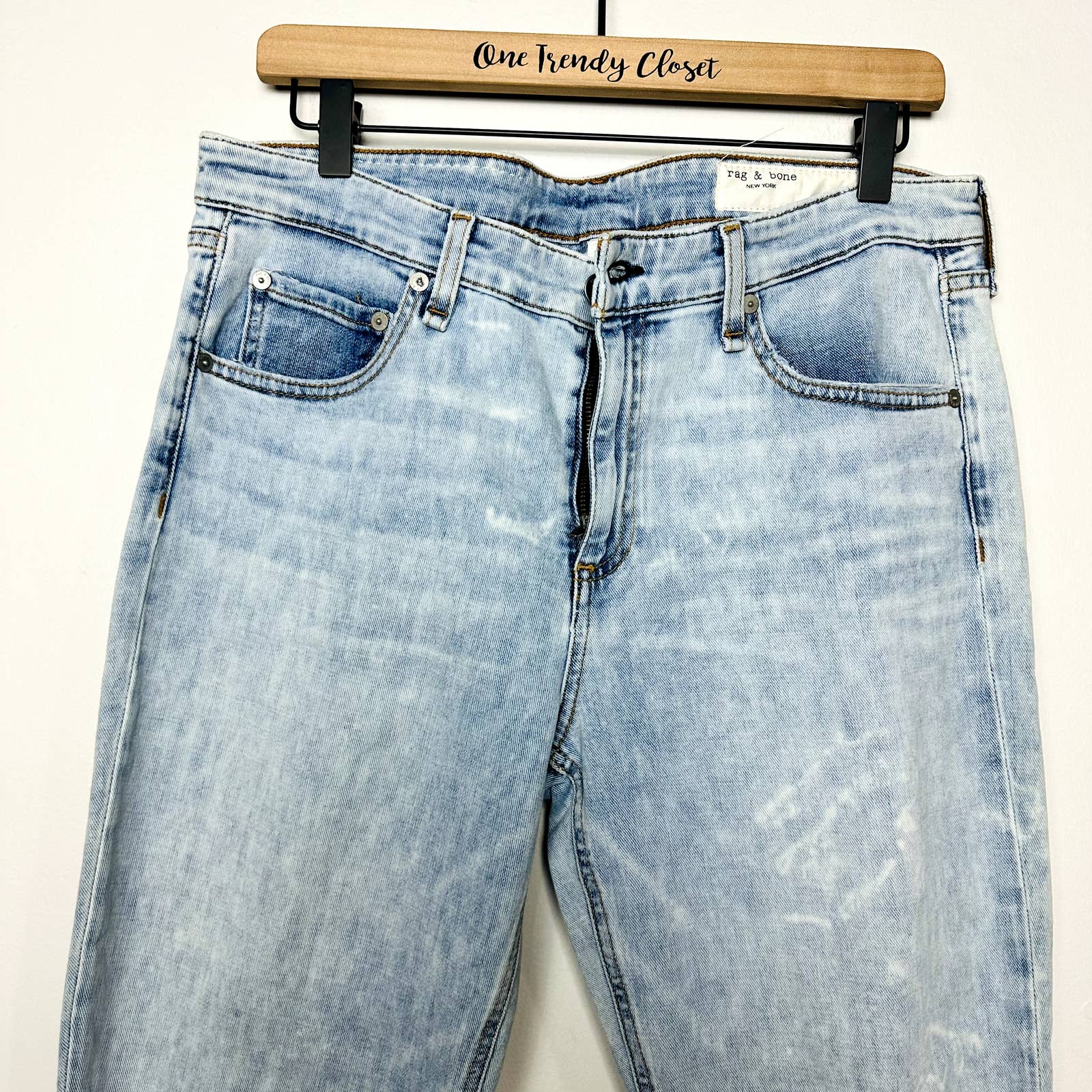 rag & bone NWT Cate Mid-Rise Raw Hem Ankle Slim Skinny Denim Jeans Blue Size 32