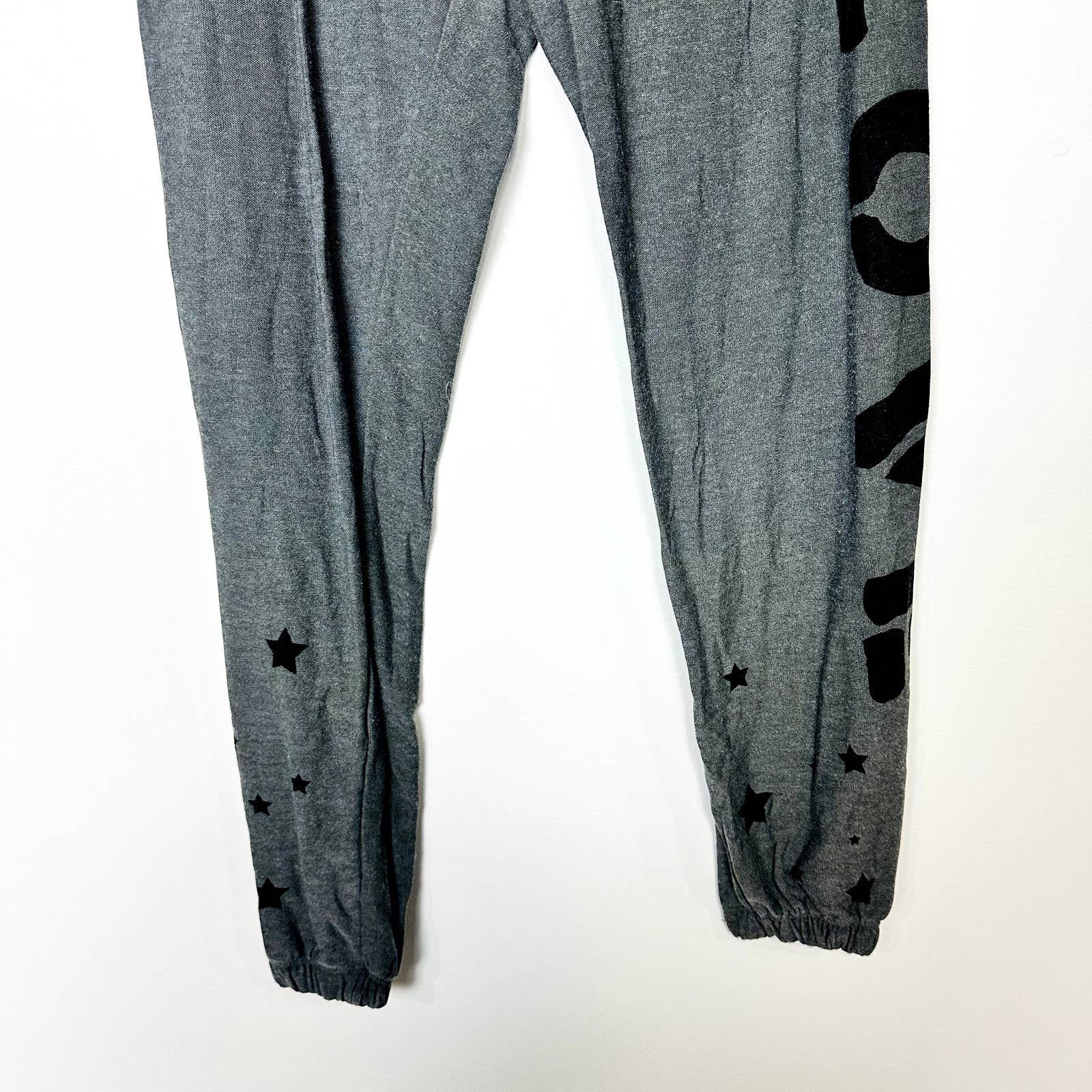 Chaser NWT Love Stars Lounge Drawstring Casual Comfy Jogger Pants Gray Sz Small