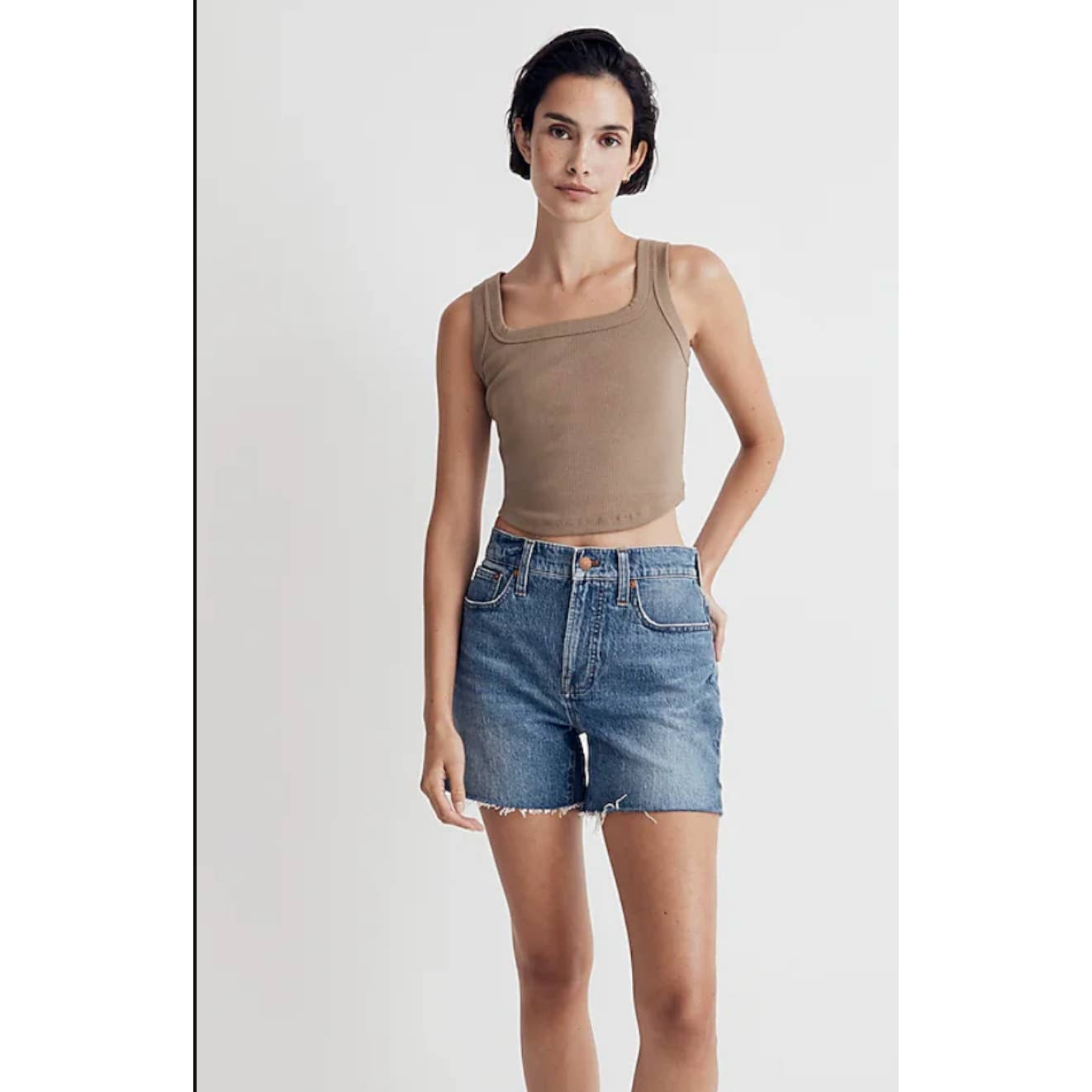 Madewell NWT The Tailored Crop Tank in Sleekhold Size Large