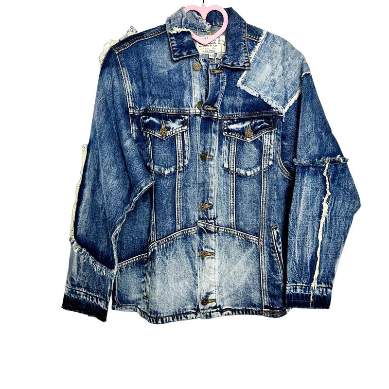 Free People X Sandrine Rose NWT Patchwork Denim Trucker Jacket LA70