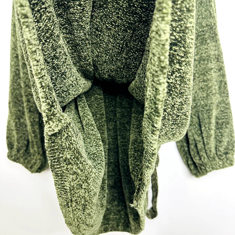 Lulu's NWOT Scoop Neck Balloon Long Sleeve Tie Chenille Knit Tunic Sweater Small