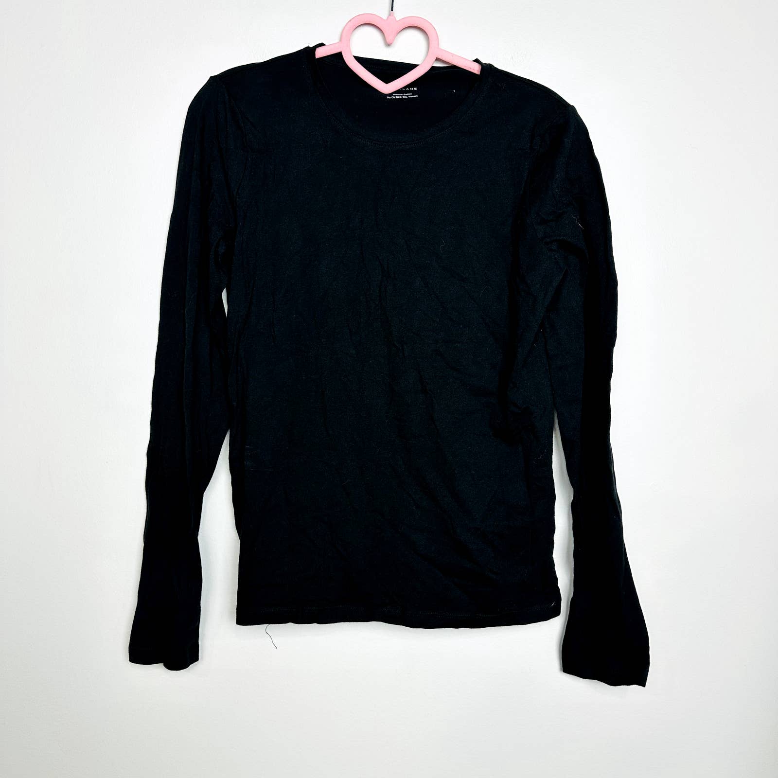 Everlane NWOT The Organic Cotton Long Sleeve Crew Neck Pullover Top Black Small