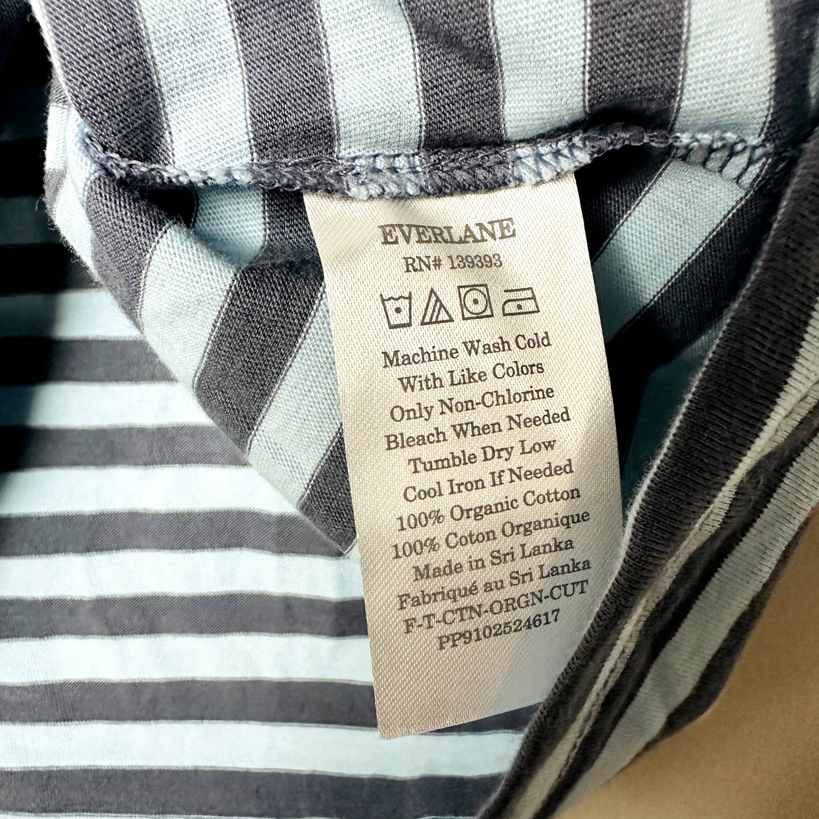 Everlane NWOT Organic Cotton Cutaway Striped Classic Tank Top Dark Blue Size XL