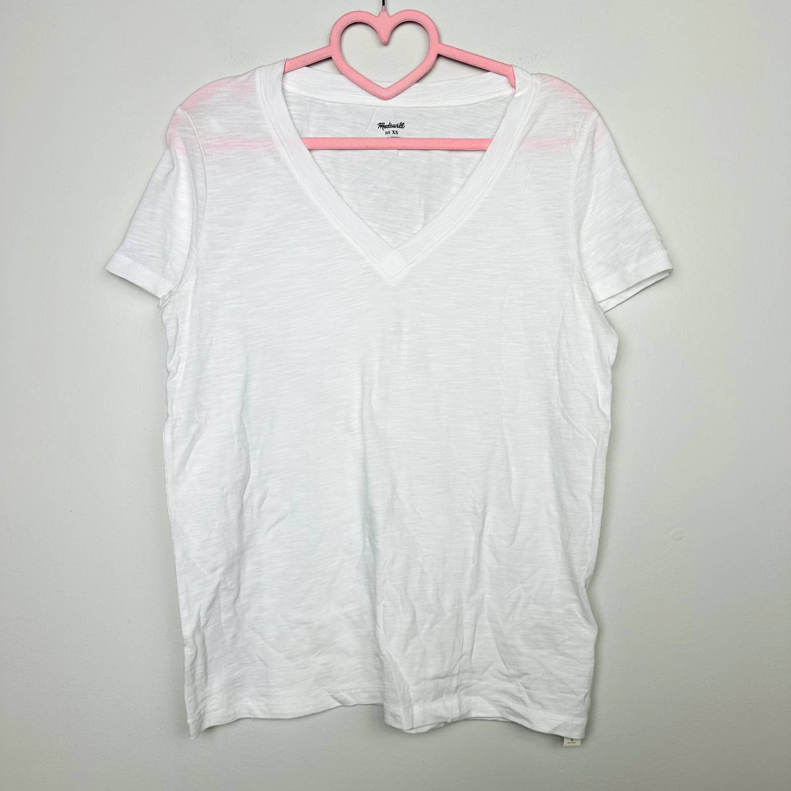 Madewell NWT White Whisper Cotton V-Neck Short Sleeve Tee XS